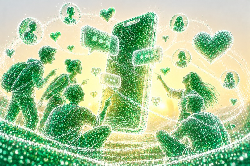 ファンコミュニティアプリを表現したイラスト